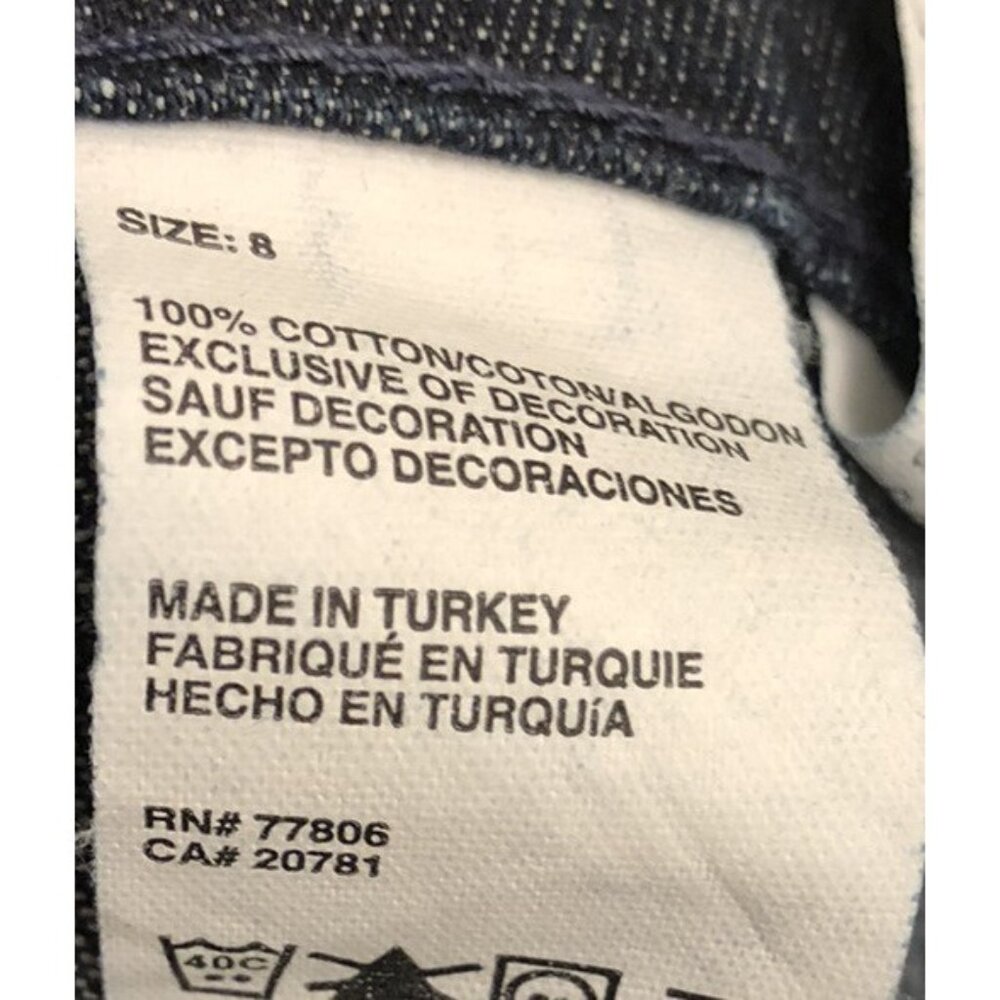 VTG Tommy Hilfiger‎ Womens Y2K Dark Wash Wide Leg Jeans Paisley Detailing Size 8 - Picture 7 of 8